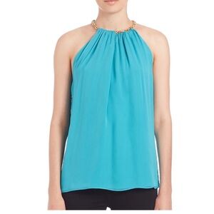 Elegant Blue Halter Top